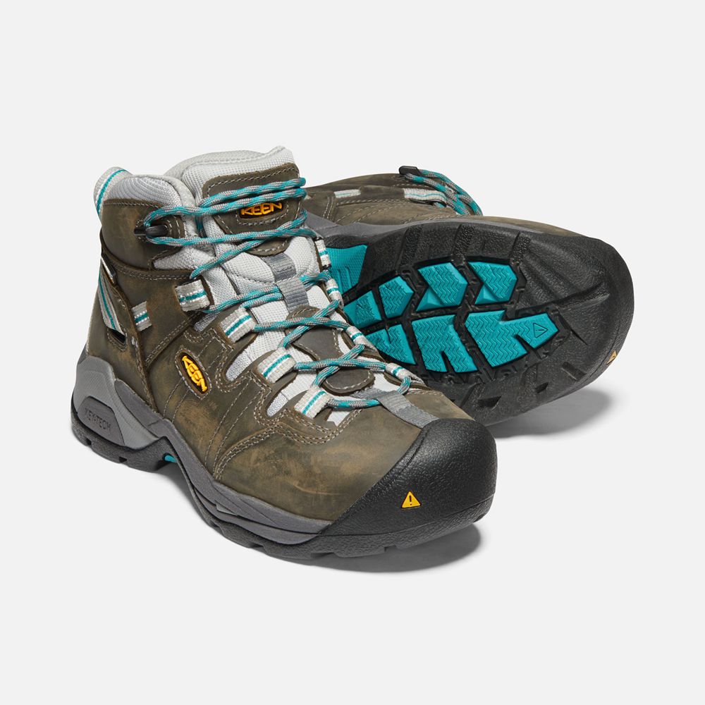 Keen Laarzen Dames Zwart Bruin - Detroit Xt Waterproof (Steel Toe) - 32905-WYXQ